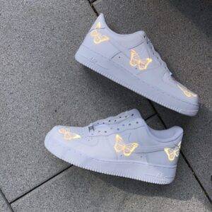 REFLECTIVE BUTTERFLIES PRINT DESIGN NIKE AF1 Air Force (Custom Design) SCHUHE
