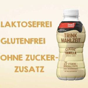 Power System Trinkmahlzeit Classic Vanilla 6 x 500ml leckere Mahlzeitenersatz, 33g Protein, 26 Vitamine + Mineralstoffe