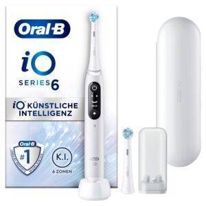 Oral-B iO Series 6 Elektrische Zahnbürste, Reiseetui, White