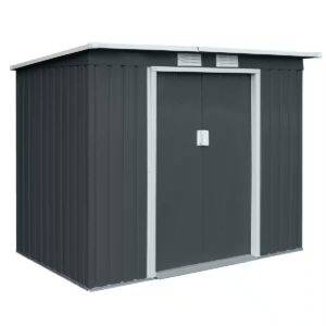 Gartenhaus BxT: 213,00x130,00 cm, Pultdach, widerstandsfähig, verzinktes Stahlblech, Grau