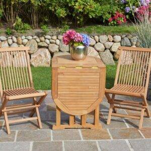 Klapptisch 60-120cm Teak | Balkontisch oval