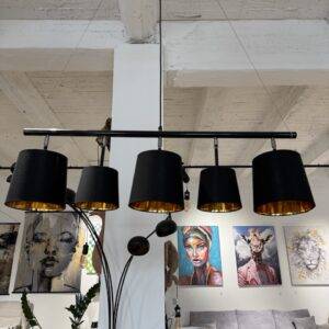 Hängelampe 100cm schwarz gold Hängeleuchte