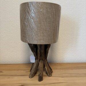 Tischlampe Teak beige 50cm Tischleuchte