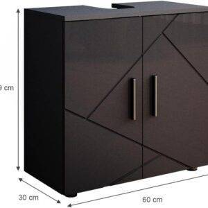 Waschbeckenunterschrank Irma, Anthrazit Hochglanz, 60 x 59 cm