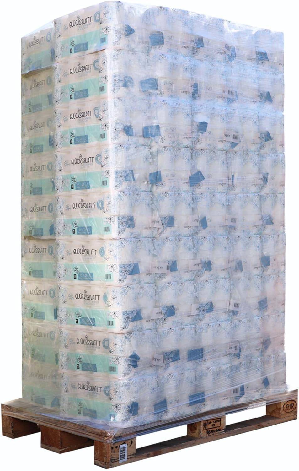 Toilettenpapier KLASSISCH WEISS, 3-lagig, 720 Rollen x 150 Blatt, 100% Zellstoff, weiches Klopapier mit Glücks-Prägung, WC Papier, Palette, Verpackung aus mind. 30% PCR-Anteil – Bild 3