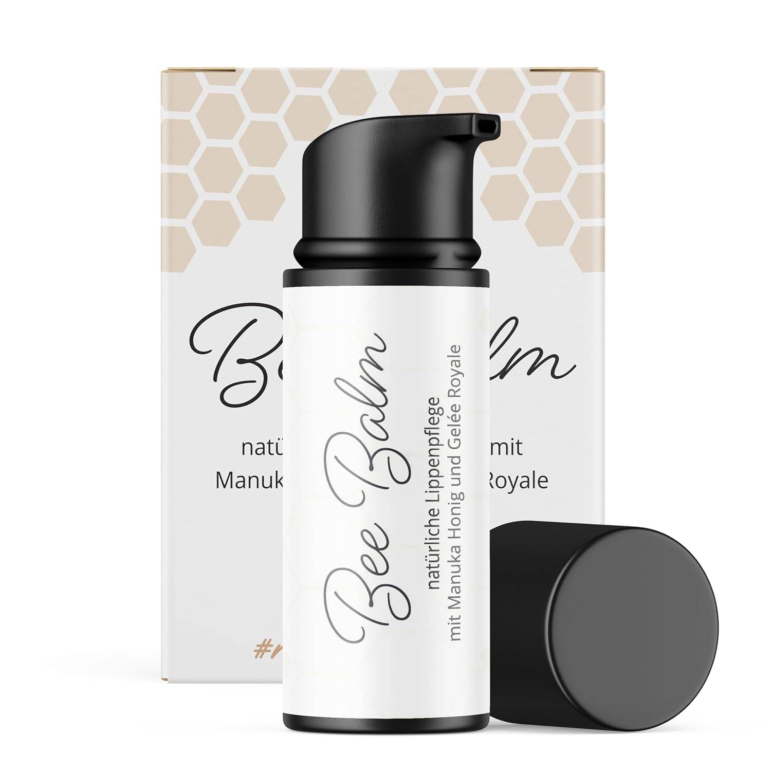 bedrop BeeBalm Lippenpflege Lippenbalsam im Pump-Spender mit Manuka Honig, Gelée Royale, Retinol - feuchtigkeitsspendend, Anti-Aging für Lippen & Nase 100% natürlich, 6ml (6ml)