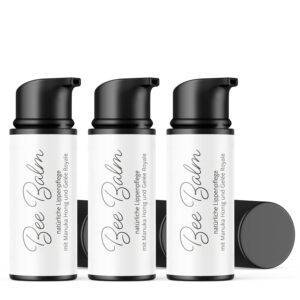 bedrop BeeBalm Lippenpflege Lippenbalsam im Pump-Spender mit Manuka Honig, Gelée Royale, Retinol - feuchtigkeitsspendend, Anti-Aging für Lippen & Nase 100% natürlich, 6ml (3x 6ml im Sparset)