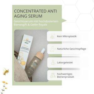 3er Set bedrop Concentrated Anti Aging Serum mit Bienengift & Gelée Royal hochdosiert - Reine Imker Qualität ohne Zusatzstoffe (3x 30 ml Sparset)