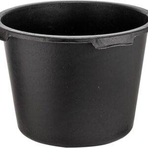 Mörtelkübel rund 40L, 48cm breit, 34cm hoch, schwarz Pflanzwanne Pflanzenkübel außen Pflanzkübel groß Maurerwannen Baueimer Eimer Mörtelwanne Pflanzgefäß Kübel Maurerkübel ZEHN Gefäße