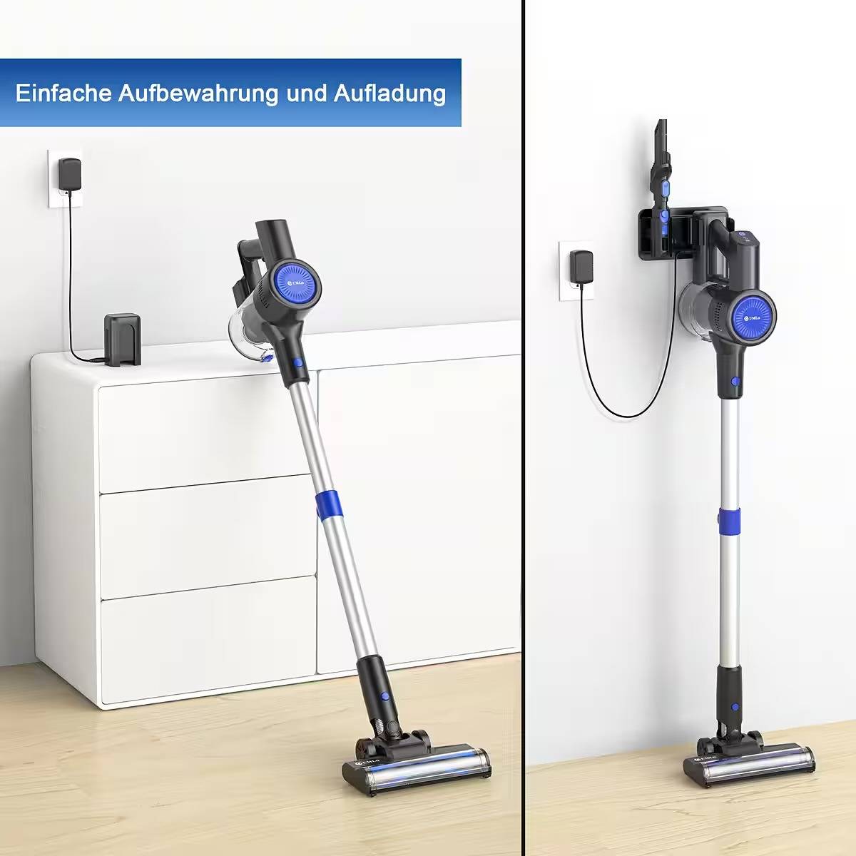 Akku-Handstaubsauger Staubsauger,Akku Staubsauger,Staubsauger Kabellos 33KPa,55 Min Stielstaubsauger für Tierhaare,Teppich und Hartböden – Bild 6