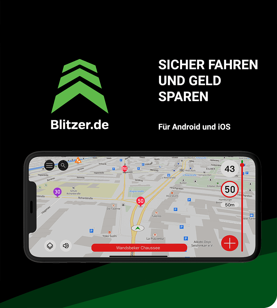 Blitzer.de ist Deutschlands beliebteste Blitzerwarner-App.