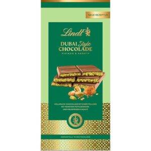 Lindt Dubai Style Chocolade 145g Vollmilchschokolade mit einer Füllung aus Marzipanmark und Kadayif