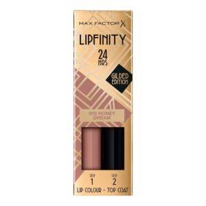 Max Factor Lipfinity 24HRS Lip Colour Langanhaltender Lippenstift mit Balsam für Frauen 4,2 g Farbton 008 Honey Dream