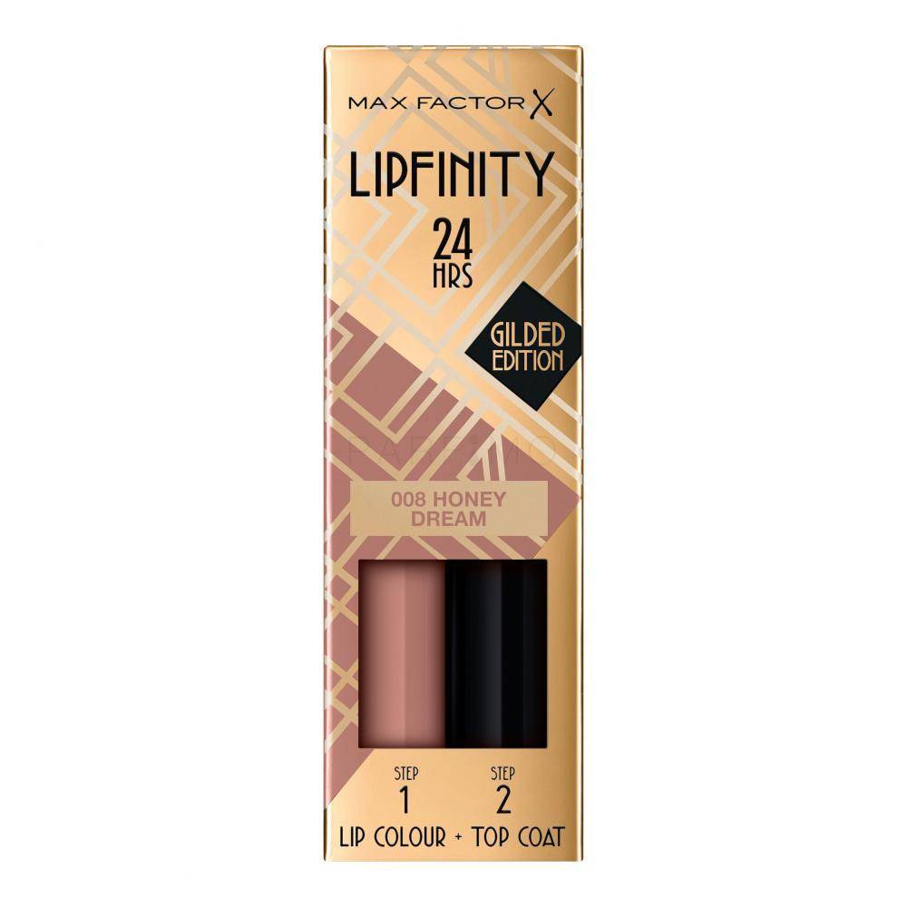 Max Factor Lipfinity 24HRS Lip Colour Langanhaltender Lippenstift mit Balsam für Frauen 4,2 g Farbton 008 Honey Dream