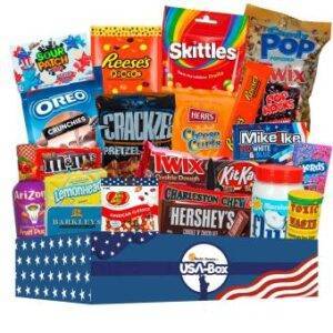 USA-Box Süßigkeiten Überraschungsbox mit verschiedenen Highlights aus dem USA-Sortiment