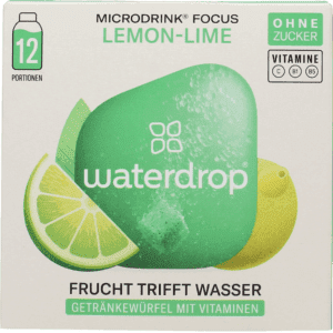 waterdrop Microdrink FOCUS Lemon-Lime, 12 Stück Für Wasser mit Limette, Zitronenblatt & grünem Kaffee