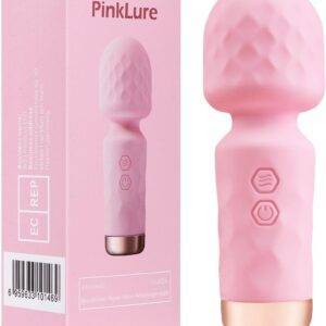 Mini Starke Massagestab, Silikon Massagegerät mit 10 Vibrationsmodi, Wasserdichte Wiederaufladbare Tragbare Klein Vibrations Massager, Leises Kabelloser Handmassagegerät, Geschenk für Frauen Rosa