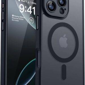 iPhone 16 Pro Max Hülle mit Kameraschutz für Magsafe (TOP Militärschutz & Magnetkraft) Extrem Haltbarkeit Hülle iPhone 16 Pro Max Case Stoßfest, Schwarz