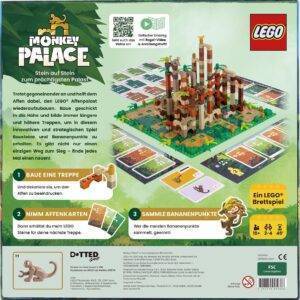 Dotted Games - Monkey Palace: EIN Lego Brettspiel – Stein auf Stein zum prächtigsten Palast! Lustiges Familien-Baustein-Spiel für Kinder und Erwachsene - Alter 10+, 2-4 Spieler, 45 Minuten pro Partie