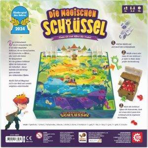 Game Factory 646323 Die Magischen Schlüssel, Zauberhaftes Würfelspiel für Kinder ab 6 Jahren, Familienspiel für 2-4 Spieler, Kinderspiel des Jahres 2024