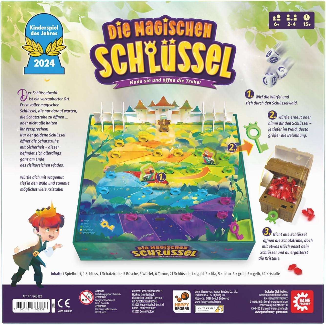 Game Factory 646323 Die Magischen Schlüssel, Zauberhaftes Würfelspiel für Kinder ab 6 Jahren, Familienspiel für 2-4 Spieler, Kinderspiel des Jahres 2024 – Bild 2