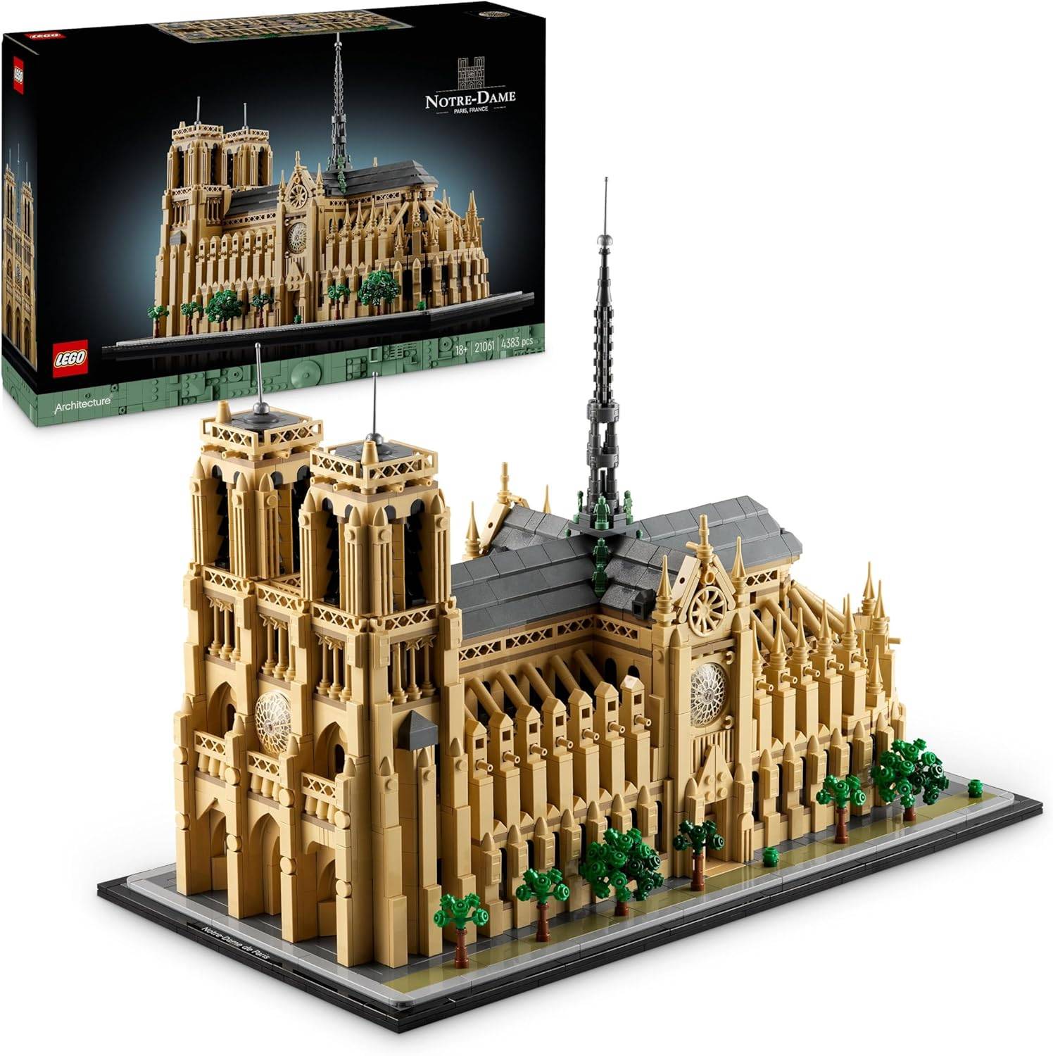 LEGO Architecture Notre-Dame de Paris, Sammlerstück für Erwachsene, Souvenir aus Frankreich, Geschenk für Frauen, Männer, Globetrotter und alle Geschichtsbegeisterten, architektonische Modellbau 21061