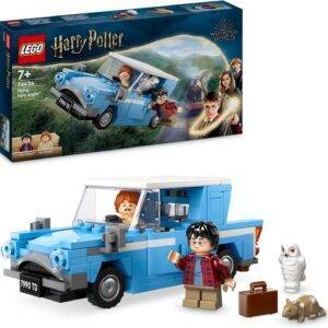 LEGO Harry Potter Fliegender Ford Anglia, baubares Spielzeug-Auto für Kinder, Geschenk für Jungs, Mädchen und alle Fans ab 7 Jahren, Set mit 2 Mini-Figuren inkl. Ron Weasley für Rollenspiele 76424