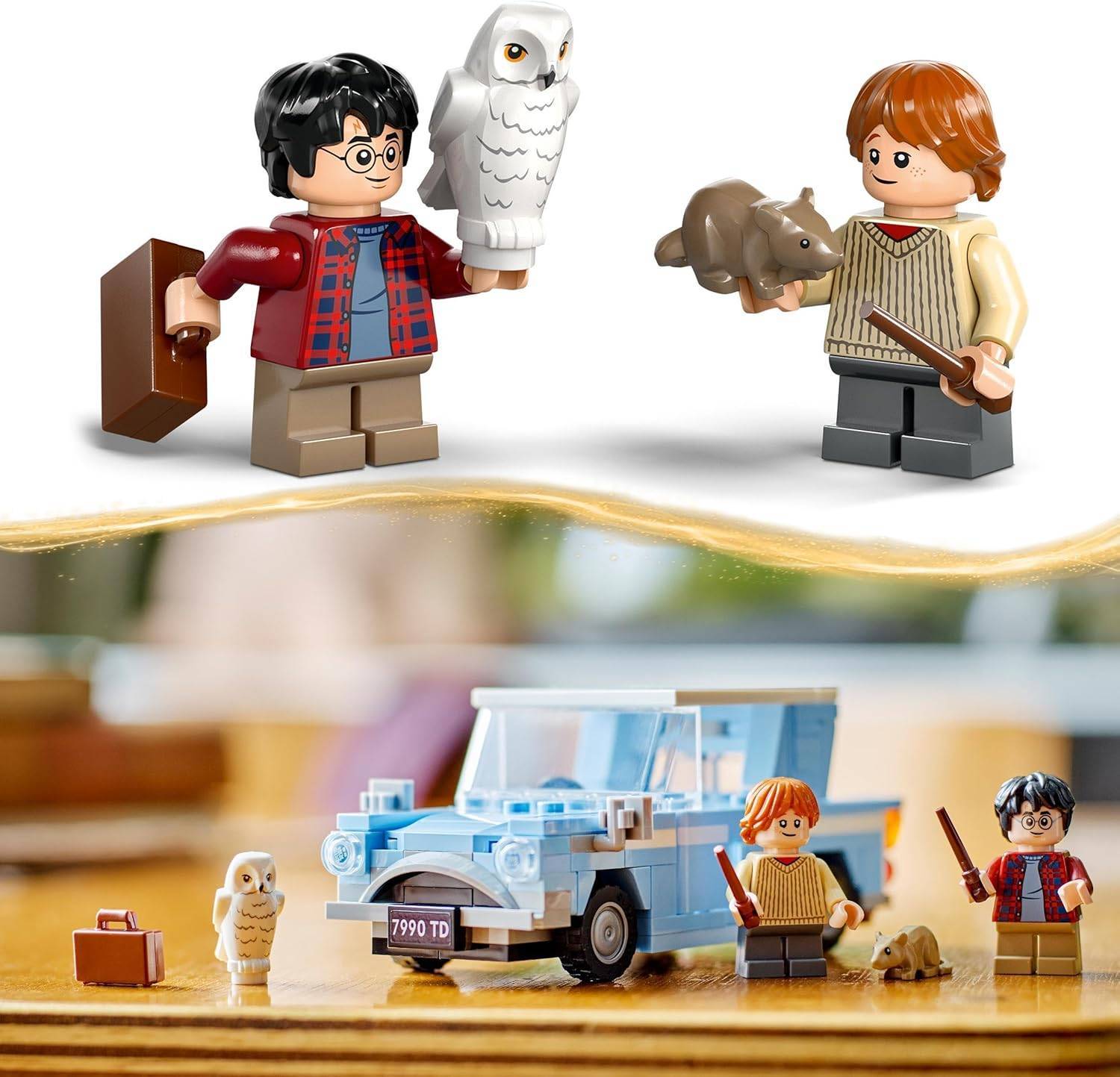 LEGO Harry Potter Fliegender Ford Anglia, baubares Spielzeug-Auto für Kinder, Geschenk für Jungs, Mädchen und alle Fans ab 7 Jahren, Set mit 2 Mini-Figuren inkl. Ron Weasley für Rollenspiele 76424 – Bild 2