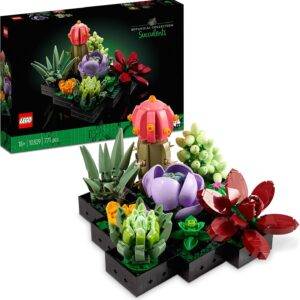LEGO Botanicals Sukkulenten - Künstliche Blumen Bauset für Erwachsene - Blumenstrauß Bauset - Kreatives Hobby und Home Deko - Geschenkidee für Frauen & Männer - Botanik Kollektion (9 Pflanzen) 10309