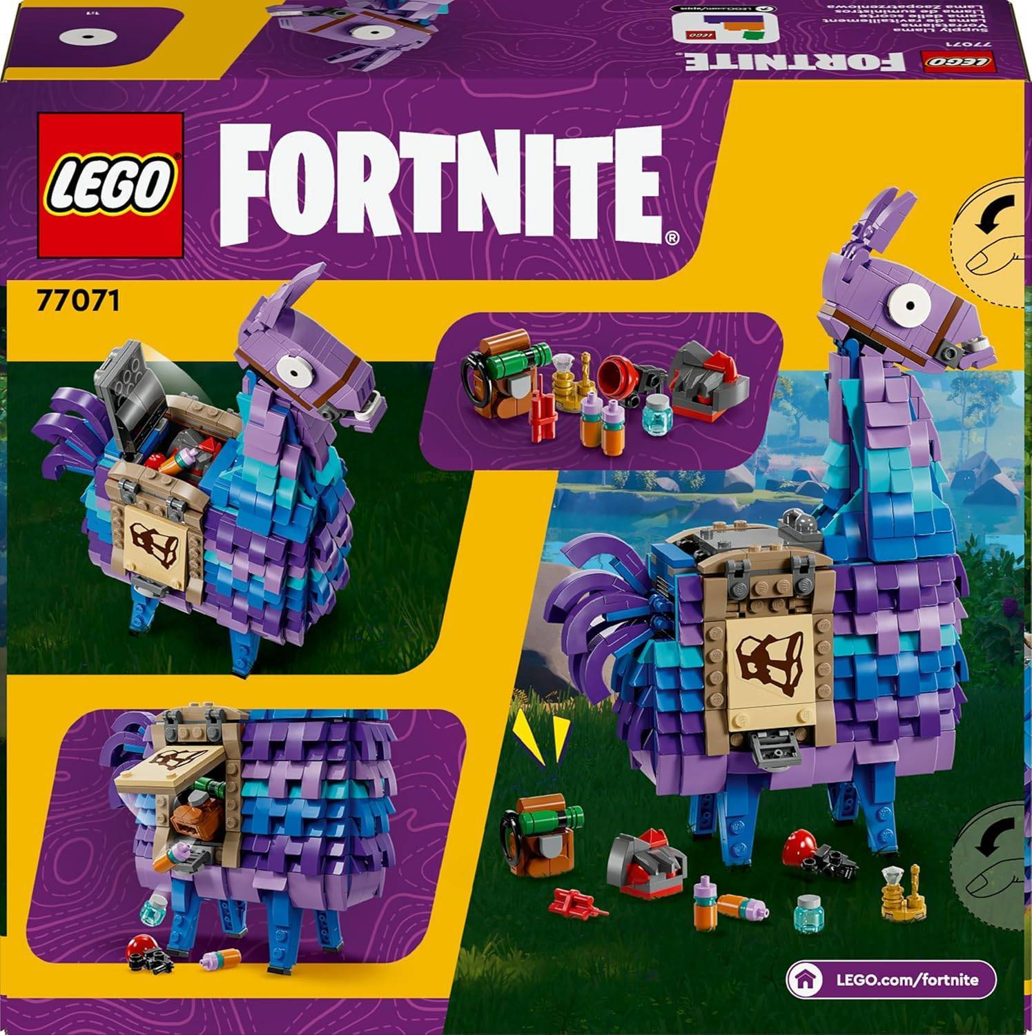 LEGO Fortnite Vorratslama, Spielzeug zum Videospiel, Lama Figur zum Spielen und Ausstellen, Geschenk für Jungen und Mädchen und Gamer ab 12 Jahren, Abenteuer Spielset 77071 – Bild 2