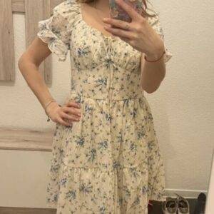 Blumenkleid weiß blau gebraucht