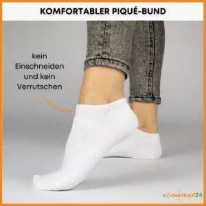 SOCKENKAUF24 Sneakersocken 10 Paar Premium Sneaker Socken Herren & Damen aus (Weiß, 39-42) gekämmter Baumwolle ohne drückende Naht (Exclusive Line) - 70102T WP