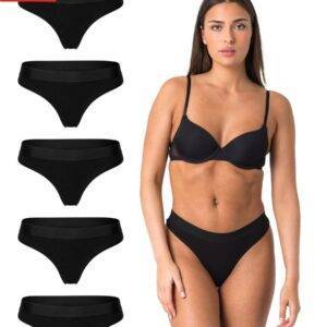 ELSIE String Unterhosen Damen String Tanga Damen aus 95% Baumwolle mit Stretch (Packung, 5-St., 5er-Pack Größe M) Bequeme Unterwäsche Frauen Slip Damen