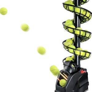 Tennisbälle Maschine(Maximal 30Bälle aufnehmen),Tennisball Trainer für selbsttraining,Anfänger/Kinder/Lehrer/Zuhause/Gericht,genaue effiziente Ballwurfmaschinen für alle Stufen/Alter,AC&Batterie(New)