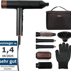 Multihaarstyler 529205 2000 W, 3 Heiz-/Gebläsestufen, Ionen, Coolshot, 7 Aufsätze, Tasche