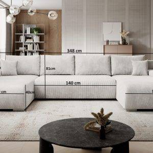 Ecksofa Credo Ecksofa U-Form, mit Schlaffunktion und Bettkasten, U-Form Couch