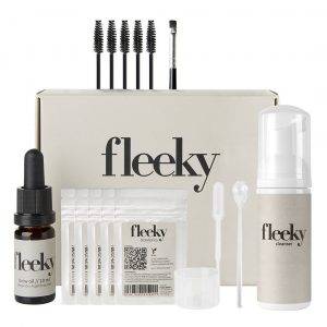 FLEEKY Augenbrauen-Farbe Schwarz - Browhenna Kit - Augenbrauen Haar & Freckles Augenbrauenfarbe & Sommersprossen – vegan, pflanzlich & langanhaltend