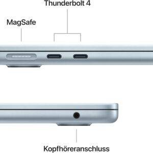 Apple MacBook Air (13", Apple M4 Chip mit 10‑Core CPU und 8‑Core GPU, 16GB Gemeinsamer Arbeitsspeicher, 256 GB) - Silber
