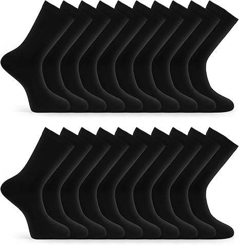 20 Paar Socken Herren und Damen, Baumwollsocken Schwarz oder Blau, Atmungsaktive Herrensocken
