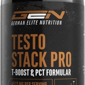 Testo Stack Pro - Extra Stark mit Turkesteron, Ecdysteron, Fadogia Agrestis, Tribulus, Hericium Extrakt, Boron - 180 Kapseln - Vegan