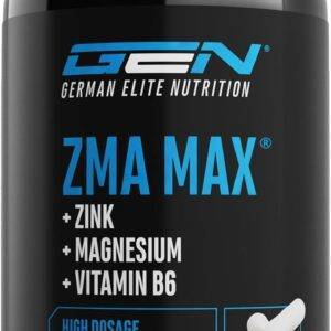 ZMA MAX - 180 Kapseln - Extra hochdosiert - Zink + Magnesium + Vitamin B6 - Premium: Mit 3 Magnesiumverbindungen - Laborgeprüft - Vegan