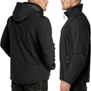 33,000ft Softshelljacke für Herren Wasserdicht Winterjacke Winddicht Warme Fleece Gefüttert Windbreaker Funktionsjacke Outdoorjacke für Wandern Fahrrad Camping