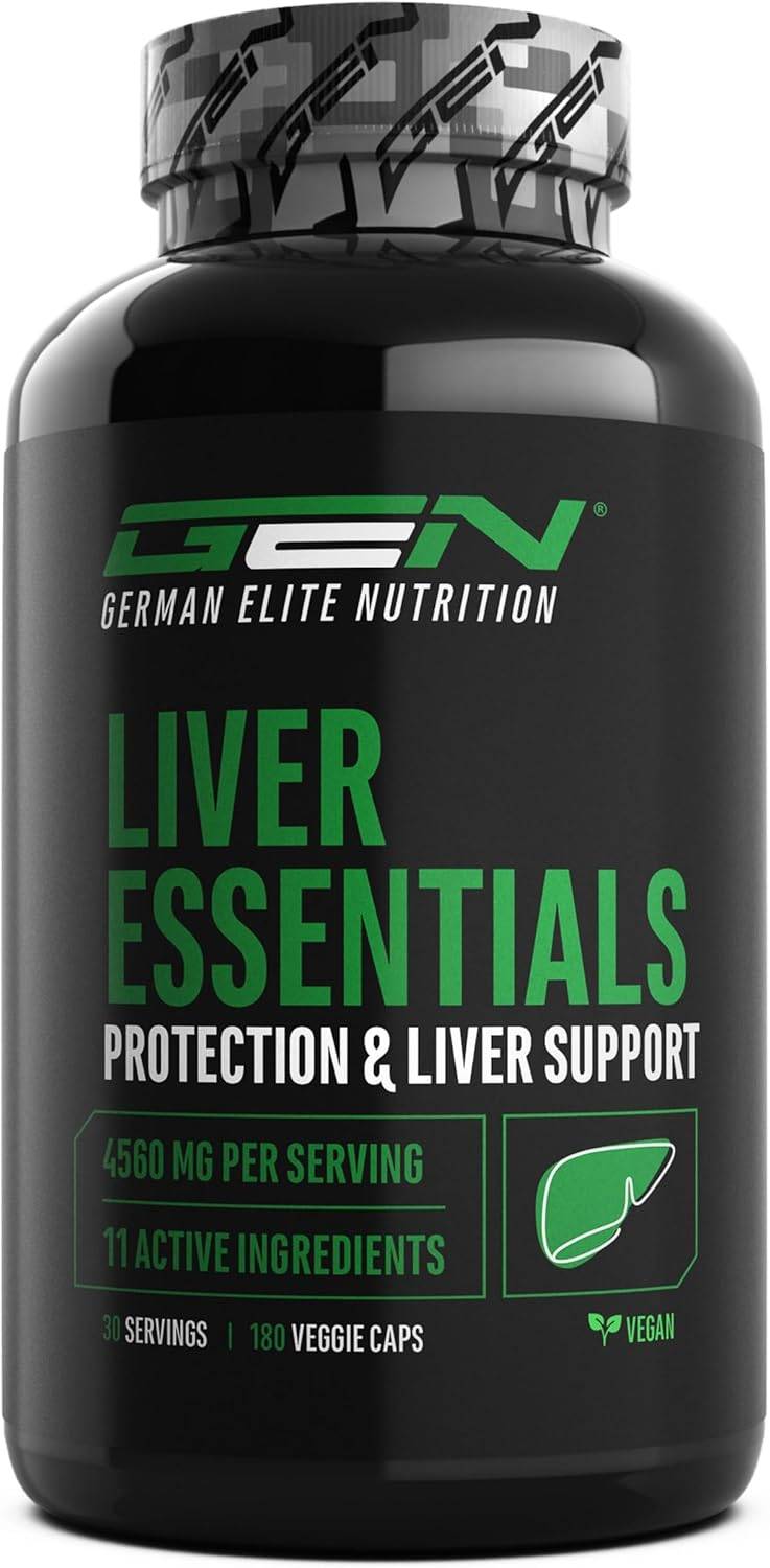 Liver Essentials - 180 Kapseln - Hochdosierter Leber Komplex mit Mariendistel, Cholin, NAC, Artischocken, Löwenzahn, Schizandra, Ingwerextrakt, Indol-3-Carbinol, Desmodium, Rutin - Vegan
