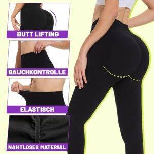 Scrunch Butt Leggings Sport Damen Leggins Gym Fitness Push Up Booty Nahtlose Po High Waist Sportleggins Lang Seamless Yogahose Blickdichte