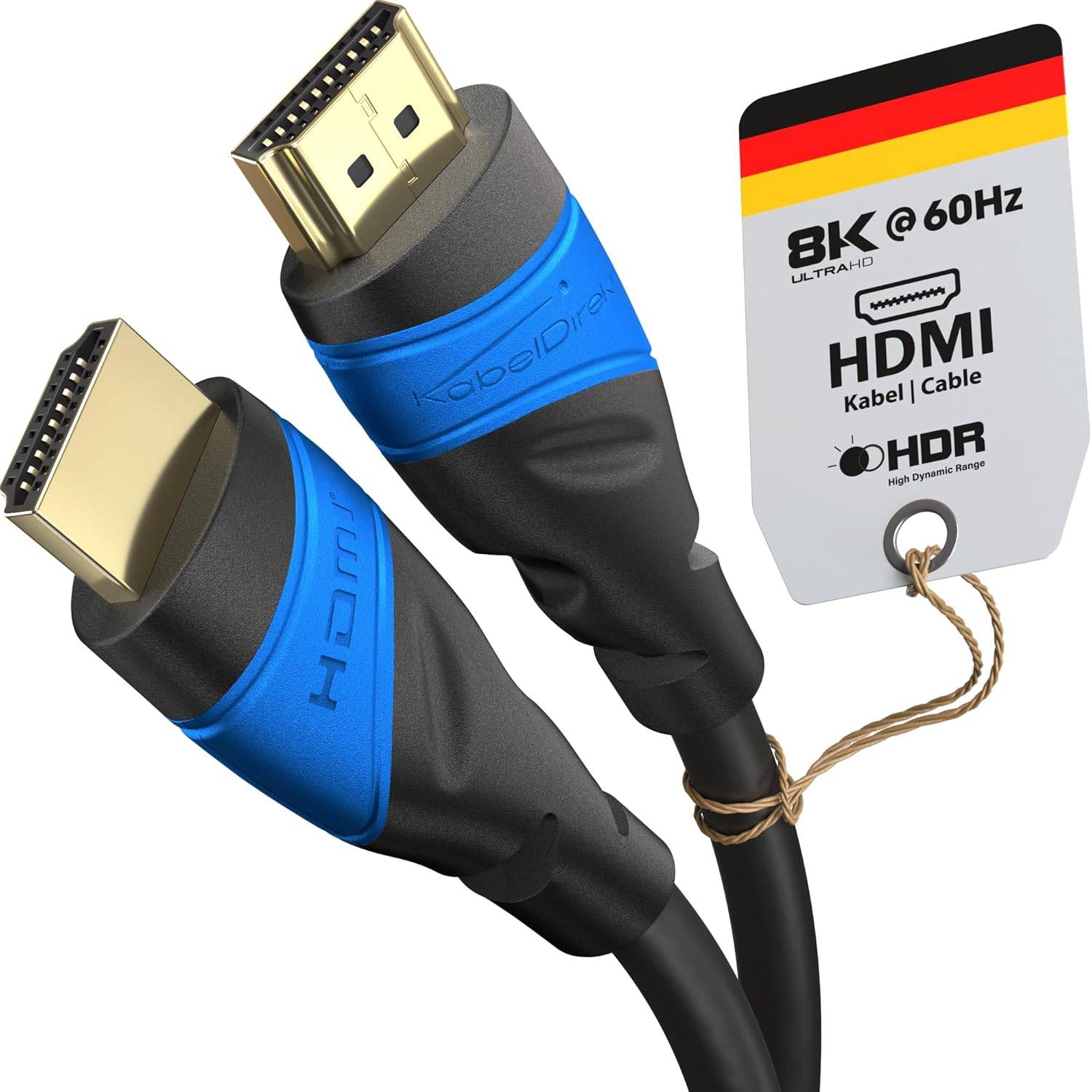 KabelDirekt – 8K & 4K HDMI Kabel – 5m – Entwickelt in Deutschland – Für jedes HDMI-Kabel Setup (10K, 8K@60Hz & 4K@120Hz, High Speed HDMI 2.1 mit Ethernet, Blu-ray, PS5, Xbox Series, Switch)