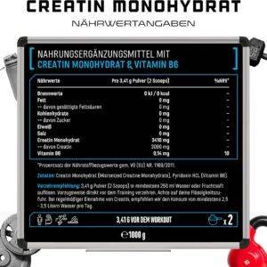 Creatin Pulver - 0,3kg / 300g - 1kg / 1000 g - Reines Creatin Monohydrat - Optimale Löslichkeit - Vegan - Ohne Zusätze - Pure Powder - German Elite Nutrition