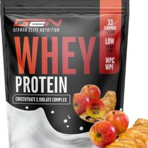 Whey Protein Komplex - 1000 g (Apfel Strudel) - Mit Isolate Anteil - Instant lösliches Eiweiss Protein Pulver mit BCAA & EAA