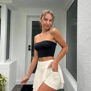 Skorts für Damen 2er Pack Hohe Taille Stylish Lässige Röcke Tennis mit Taschen Sommer Damen Skirts