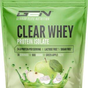 Clear Whey Isolate Proteinshake - Fruchtig & erfrischender Eiweiß-Shake - Hochwertiges Molkenprotein-Isolat (900g, Green Apple)