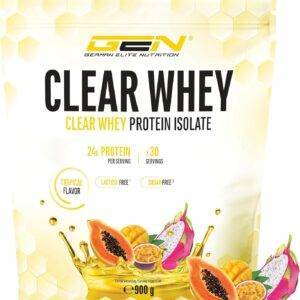 Clear Whey Isolate Proteinshake - Fruchtig & erfrischender Eiweiß-Shake - Hochwertiges Molkenprotein-Isolat (1x 900 g, Tropischer Punsch)